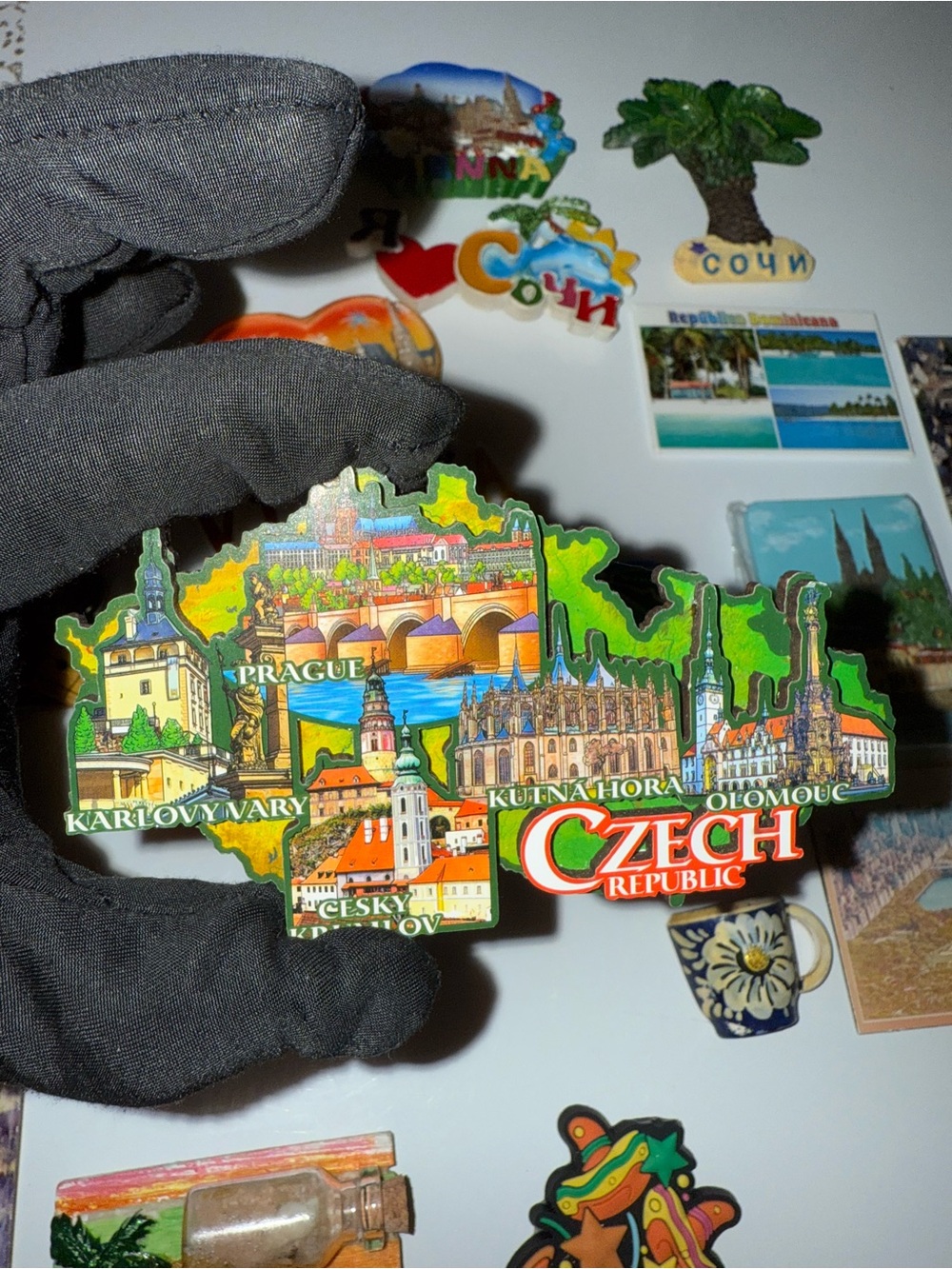 Travel Tourism Souvenir Wooden Fridge Magnet Europe Czech Republic Prague Cities